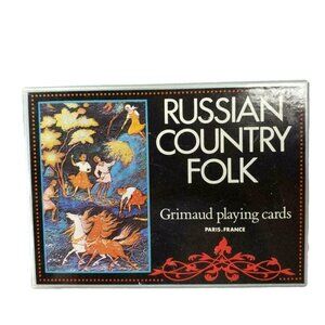 Russian Country Folk Grimaud Art Playing Cards Double Deck Bridge Size‎ With Box